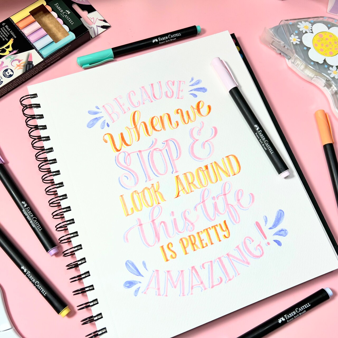 Brush Lettering with with Soft Black Edition Pens from Faber-Castell®